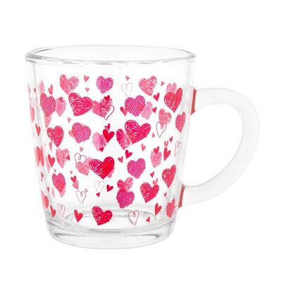 Kubek szklany Toronto z serduszkami 350 ml