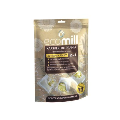 Kapsułki do prania uniwersalne 2w1 rumianek polny 30 sztuk MILL clean ecomill