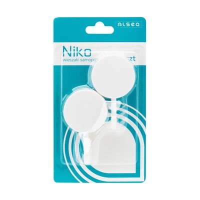 Wieszaki samoprzylepne Niko plastikowe 2 sztuki biały