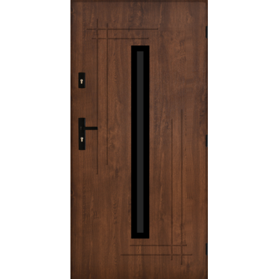Drzwi zewnętrzne borneo orzech 90 prawe