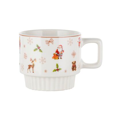 Filiżanka ze spodkiem Winter Fun 220 ml wielokolorowy