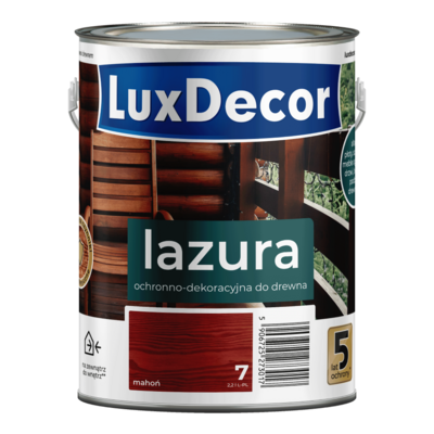 LuxDecor Lazura ochronno-dekoracyjna 5 lat ochrony mahoń 2,2 l