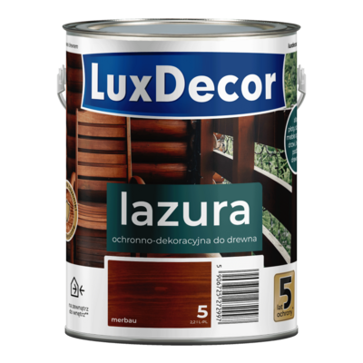 LuxDecor Lazura ochronno-dekoracyjna 5 lat ochrony merbau 2,2 l