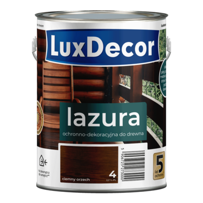 LuxDecor Lazura ochronno-dekoracyjna 5 lat ochrony ciemny orzech 2,2 l