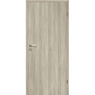 Skrzydło drzwiowe 80P pełne gładkie dąb skandynawski lakierowane 2 zawiasy prawe
