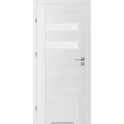 Skrzydło drzwiowe 70L 2/5 biały bergamo 40 + podcięcie wentylacyjne + zamek blokada lewe