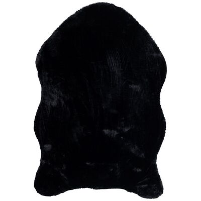 Dywan sztuczna skóra Rabbit puszysty 90 x 120 cm czarny