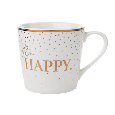 Kubek Gold Happy 400 ml biały
