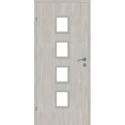 Drzwi wewnętrzne 80L 4 / 4 pokojowe dąb srebrny lakierowane aruba lewe
