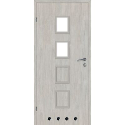 Drzwi wewnętrzne 70L 2 / 4 tuleje dąb srebrny lakierowany aruba lewe
