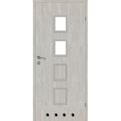 Drzwi wewnętrzne 70P 2 / 4 tuleje dąb srebrny lakierowane aruba prawe