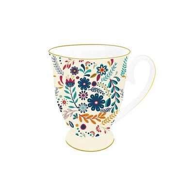 Kubek na nóżce Ville 330 ml kwiaty wielokolorowy