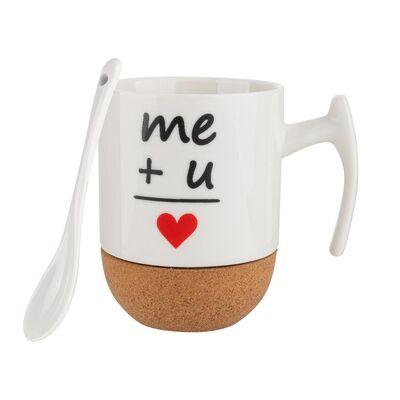 Kubek na korkowej podstawce Me + U 250 ml biały