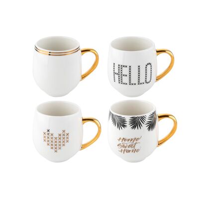 Kubek prezentowy Gold 400 ml ze złotym uchem mix kolorów