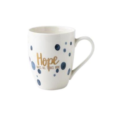 Kubek Mare Hope 340 ml niebieskie kropki biały