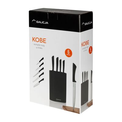 Komplet noży Kobe w bloku 6 sztuk czarny