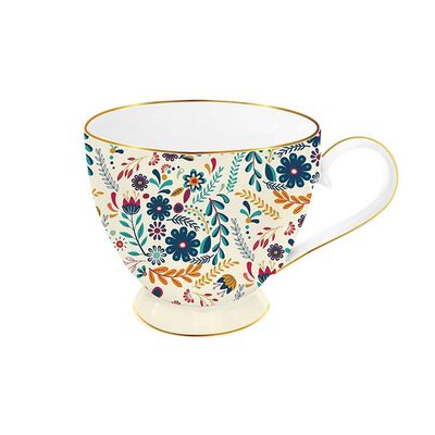 Kubek na nóżce Ville 400 ml kwiaty wielokolorowy