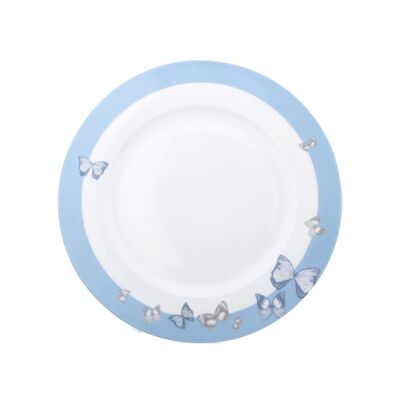 Talerz płytki Butterfly 27 cm biało-niebieski