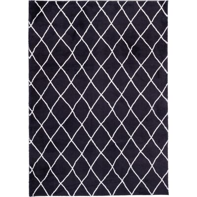 Dywan Loren Print 160 x 230 cm kratka czarny