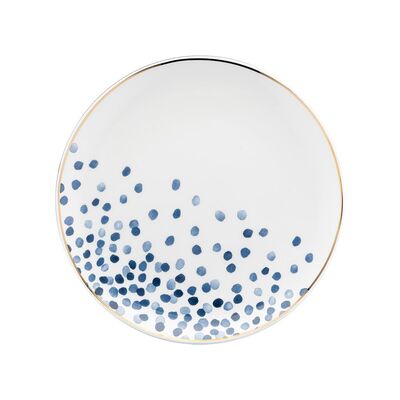 Talerz deserowy Mare Faith 20 cm kropeczki biało-niebieski