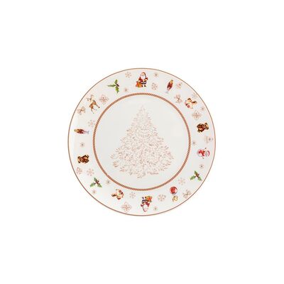 Talerz deserowy Winter Fun 19 cm świąteczny wielokolorowy