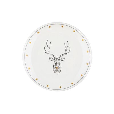 Talerz deserowy Mystic 20 cm jeleń kremowy