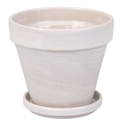 Donica prosta granit lazur 12 cm + podstawka beżowy