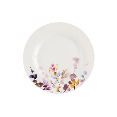 Talerz deserowy Japandi 20 cm kwiaty biały