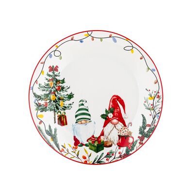 Talerz deserowy Norni 20,5 cm skrzaty biały