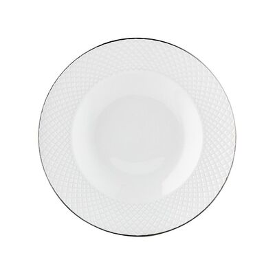 Talerz głęboki Tiffany Platinium 22 cm biały