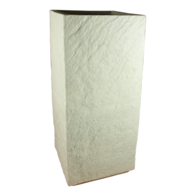 Donica Fiberstone wysoki kwadrat 25 x 25 x 55 cm biały