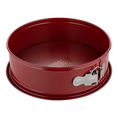 Tortownica nierdzewna Deliss z klamrą i talerzem 23,5 x 8 cm bordowy