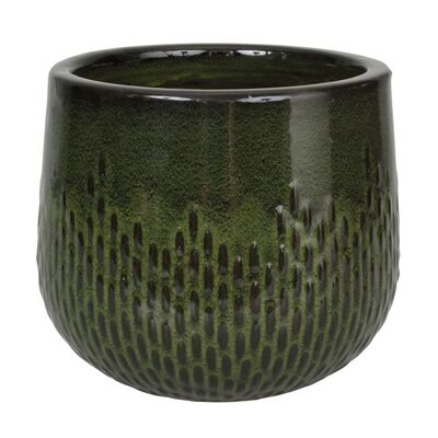 Donica szkliwo 37 x 31 cm mrozoodporna zielony