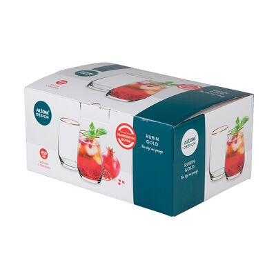 Komplet 6 szklanek Rubin gold 450 ml
