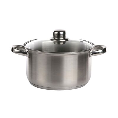 Garnek nierdzewny Fabio 3,6 l 20 cm z szklaną pokrywą srebrny