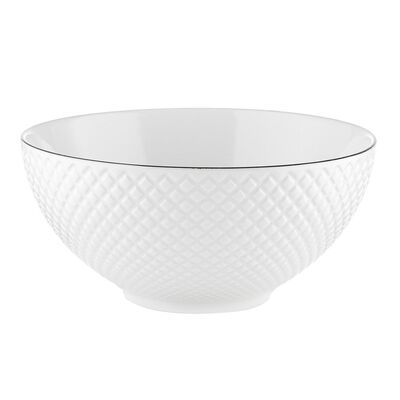 Salaterka Tiffany Platinium czarna obwódka 15 cm biały