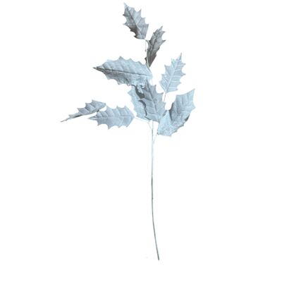 Gałązka liści ostrokrzewu 76 x 10 cm biały