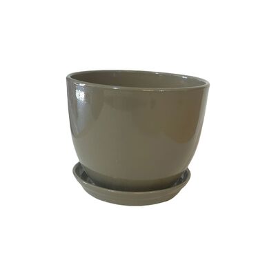 Doniczka Classic z podstawkiem 13,5 cm cappuccino beżowy