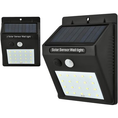 Naścienna lampka LED solar sensor light czarna 3 W 200 lm
