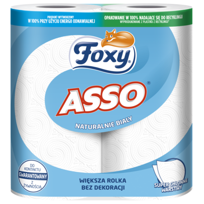 Ręczniki kuchenne ASSO 2-warstwowoy 2 rolki Foxy