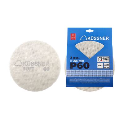 Siatka ścierna SOFT rzep 225 mm P60 3 sztuki