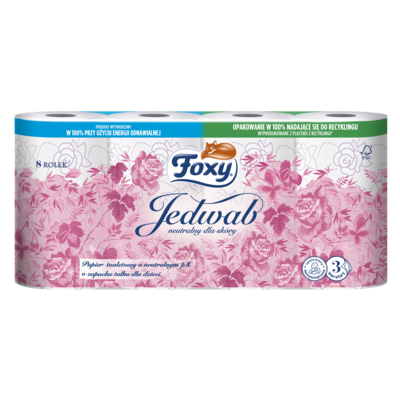 Papier toaletowy JEDWAB 3-warstwowy 8 rolek Foxy
