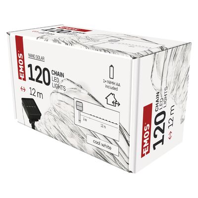 Lampki nano 120 LED łezki z panelem solarnym miedź 12 m IP44 zimna biel timer