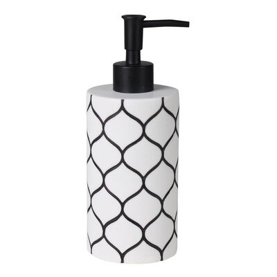 Dozownik Net 7 x 7 x 19 cm 370 ml czarno-biały