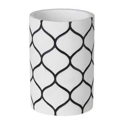 Kubek Net 8 x 8 x 11,5 cm czarno-biały