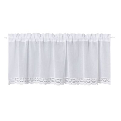 Firanka zazdrostka Zola 45 x 150 cm z koronką biały