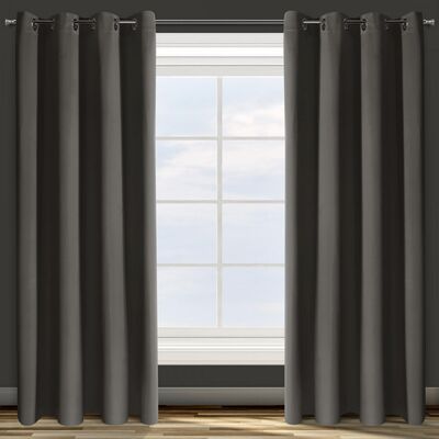 Zasłona PARISA 135 x 250 cm przelotki grafitowy