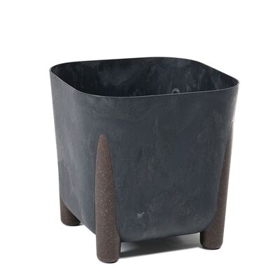 Donica kwadratowa Frida Eco Recycled 25,6 x 25,6 cm beton czarny