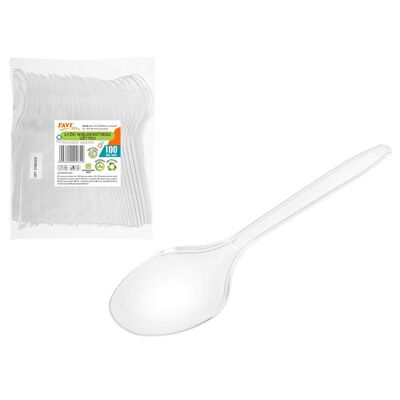 Łyżki Simple Solution wielokrotnego użytku 100 sztuk transparentny