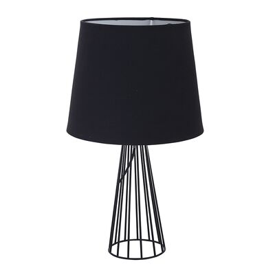 Lampa stołowa z podstawą metalową szprosową 23 x 40 cm czarna